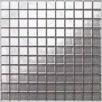 Mosaik für Badezimmer Küche aus Glas - 30 X 30cm- SILVER SPARKS von ILCOM