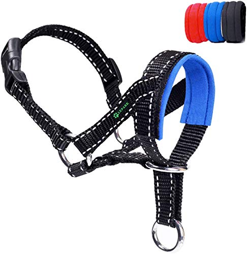 ILEPARK Hundehalfter Mit Reflektierendem Riemen, Halfterhalsband Für Hunde, Verstellbar Und Einfach Zu Kontrollieren. (S,Blau) von ILEPARK