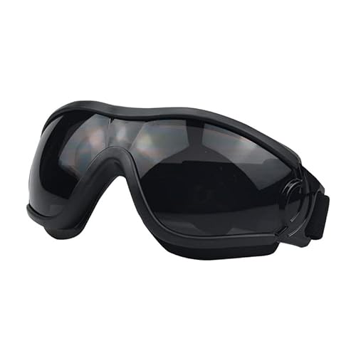 Hundebrille Für Großer Hunde UV-Schutz Haustier Sonnenbrille Verstellbare Winddichte Staubdichte Anti-Nebel Outdoor Augenschutz (Schwarz Grau) von ILESTDG