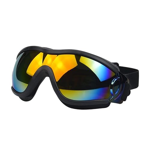 Hundebrille Für Großer Hunde UV-Schutz Haustier Sonnenbrille Verstellbare Winddichte Staubdichte Anti-Nebel Outdoor Augenschutz (Schwarz Rot) von ILESTDG