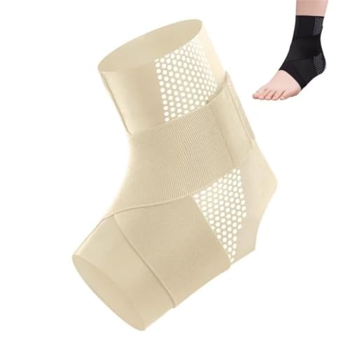 ILESTDG Amalios AnkleGuard-Sprunggelenk aktive Schutzbandage, Sprunggelenkbandage für Stabilität und Schutz Knöchelschutz, Amalios Sprunggelenk Ankle Guard (Beige,L) von ILESTDG