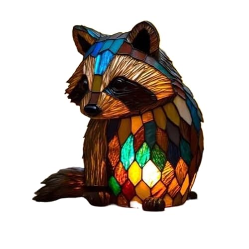 ILESTDG Festberg LeuchtKatze™ – Original Magische LED-Lampe (Typ C) – Dekoratives Zauberlicht für stimmungsvolle Atmosphäre (Waschbär) von ILESTDG