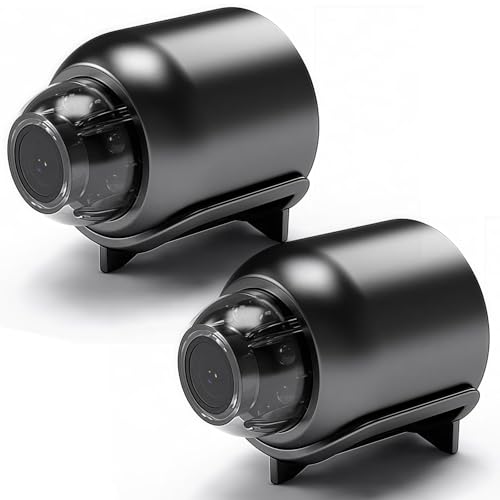 ILESTDG Festberg Nanolens HD Mini Kamera Mit Nachtsicht, 160° Weitwinkel WiFi Überwachungskamera Mit Bewegungserkennung Für Die Mobile Erkennung Von Innenräumen Zu Hause (2er-Pack) von ILESTDG