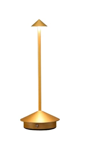 ILESTDG Heim-glueck Kabellose LED Tischlampe im Edlen Design Touch Dimmbar Outdoor Tischlampe (Gold) von ILESTDG