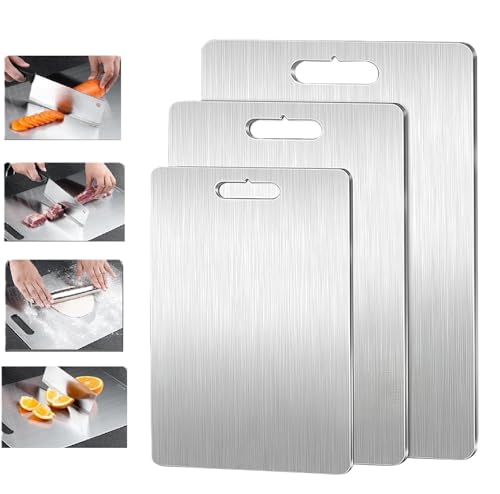 Kovali Titanium Chopping Board, Rein Titan Schneidebrett-Lebensmittelecht Auf Beiden Seiten, Kein Schimmel Titanium Cutting Boards für Küche, Restaurant, Babynahrungszubereitung (M(39*28cm/15.4*11in)) von ILESTDG