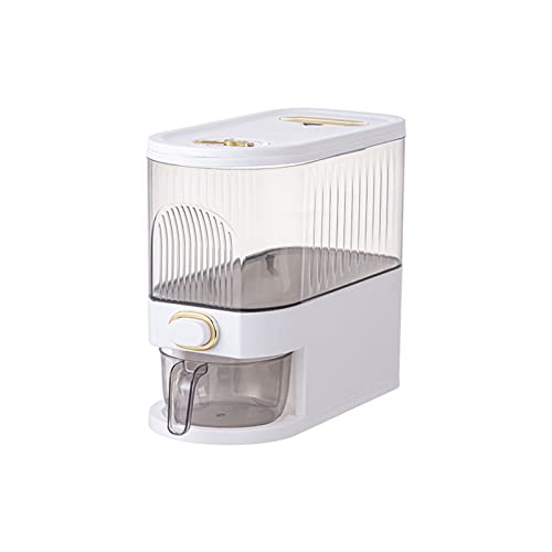 ILGUN Dispenser für Getreide，Reisspender, Transparente Reislagerfässer, Dosierfässer,Feuchtigkeitsbeständige Versiegelte Reislagerfässer, Getreide- und Sonstige Getreidelagerung(weiße Trompete) von ILGUN