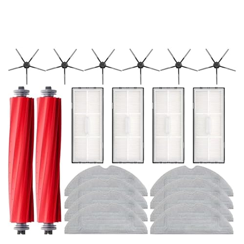 Hauptseitenbürste, Moppfilter, Staubbeutel, Reinigungsrollbürste, Kompatibel Mit Roborock, S7 Maxv/Ultra/Pro Roboterstaubsauger-Zubehör(20pcs black) von ILHAKVYDI