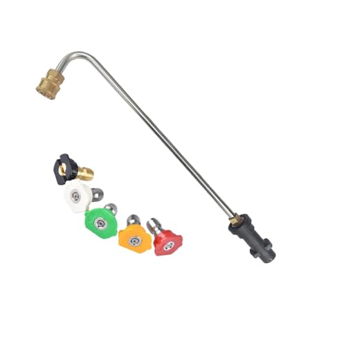 1/4 Zoll Rod Jet Autoreinigung Hochdruck-Wasserpistolenverlängerung, Kompatibel Mit Karcher K2 K3 K4 K5 K6 K7 Mit Düse(Silver) von ILJXPOZB