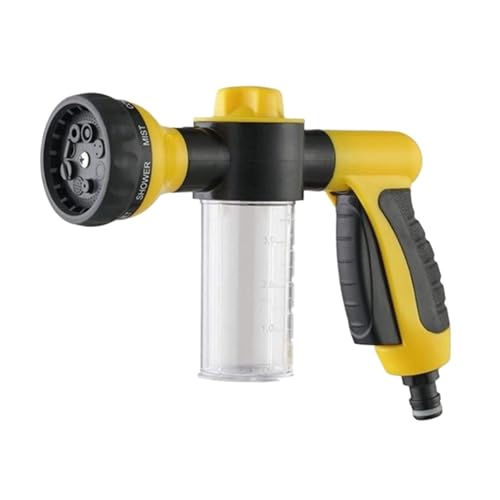 8-in-1-Druckschlauchdüsen-Schaumpistole – Vielseitige Strahlspritzpistole For Garten, Autowäsche Und Tierpflege(YELLOW) von ILJXPOZB