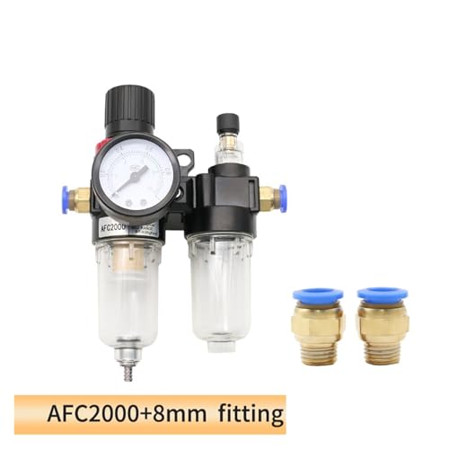 AFC2000 G1/4 Luftkompressor-Öl-Wasserabscheiderfilter – Kompatibel Mit AFR2000 Und AL2000 For Verbesserte Leistung(PC 8mm Fitting) von ILJXPOZB