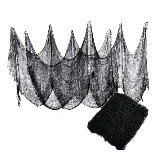 ILJXPOZB 2 M Schwarzes Gaze-Spinnennetz – Halloween-Horror-Dekoration for Spukhaus Und Party-Dekor(Black) von ILJXPOZB