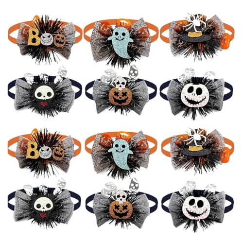 ILJXPOZB 50/100 Stück Halloween-Haustierfliegen for Kleine Hunde Und Katzen | Verstellbare Krawatten for Welpen-Halloween-Party-Dekorationen(100pcs) von ILJXPOZB