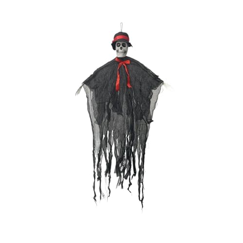 ILJXPOZB Halloween-Skelett-Geister-Dekoration – 1 Stück, Gruseliger Geist for Die Halloween-Party-Dekoration Drinnen Und Draußen(Red Hat) von ILJXPOZB