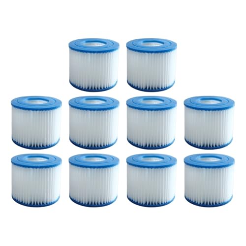 ILJXPOZB Robotic Pool Cleaner Filter Cartridge 1–10 Stück Ersatz-Schwimmbadfilter Passend for Flowclear Filterkartusche Größe VI Lay-Z-Spa – Miami Vegas Palm Springs for Swimming Pool(10 pcs) von ILJXPOZB