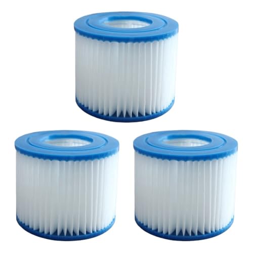 ILJXPOZB Robotic Pool Cleaner Filter Cartridge 1–10 Stück Ersatz-Schwimmbadfilter Passend for Flowclear Filterkartusche Größe VI Lay-Z-Spa – Miami Vegas Palm Springs for Swimming Pool(3 pcs) von ILJXPOZB