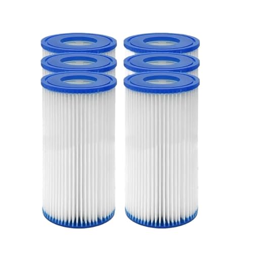 ILJXPOZB Robotic Pool Cleaner Filter Cartridge Filterkartusche Typ A, Kompatibel Mit Intex Swimming Pool 29002, for Kartuschen-Poolfilter, Staubsauger, Poolpumpe, Markise Swimming Pool(6 Pcs) von ILJXPOZB