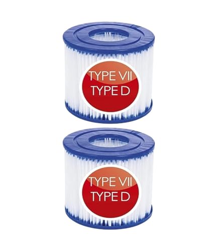ILJXPOZB Robotic Pool Cleaner Filter Cartridge Filterkartusche Typ VII Typ D, Kompatibel Mit Bestway-Schwimmbecken Und Whirlpools – Hocheffizienter Ersatzfilter Swimming Pool(2 Pcs) von ILJXPOZB