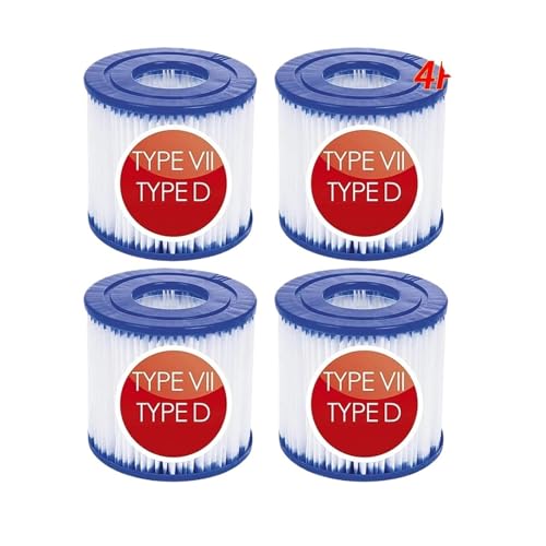 ILJXPOZB Robotic Pool Cleaner Filter Cartridge Filterkartusche Typ VII Typ D, Kompatibel Mit Bestway-Schwimmbecken Und Whirlpools – Hocheffizienter Ersatzfilter Swimming Pool(4 Pcs) von ILJXPOZB