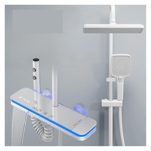 Intelligentes Badezimmer-Duschsystem Mit Digitaler Temperaturanzeige | LED-Regenmischer-Wasserhahn-Set | Messing-Duschkopf-Komplettset Mit Beleuchtung(Colored) von ILJXPOZB