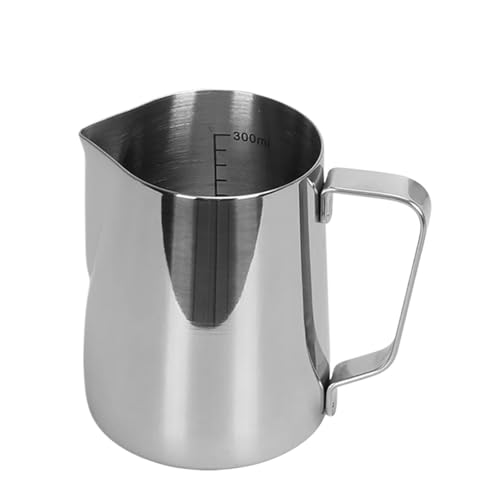 Kaffee-Milchaufschäumkrug Latte Art Milchaufschäumer Krug Edelstahl Messkrug Espresso Barista Werkzeug Kaffeezubehör(350ml-Measurement) von ILJXPOZB