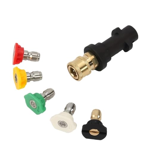 Kompatibel Mit Karcher K2-K7, Kompatiblem Hochdruckreiniger-Zubehör-Set Mit 5 Quick Connect-Sprühdüsen, Schaumkanonen-Adapter ROUE(D) von ILJXPOZB