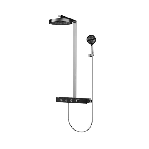 Luxuriöses Thermostat-Duschsystem-Set – Verdeckter Regenduschkopf Aus Messing Und Goldener Wasserhahn For Elegante Badezimmer(Grey shower set A) von ILJXPOZB