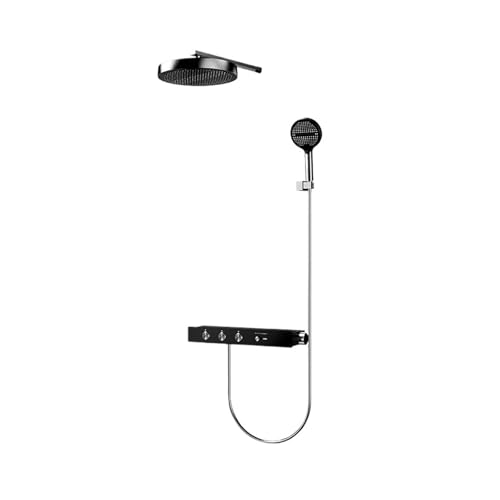 Luxuriöses Thermostat-Duschsystem-Set – Verdeckter Regenduschkopf Aus Messing Und Goldener Wasserhahn For Elegante Badezimmer(Grey shower set B) von ILJXPOZB