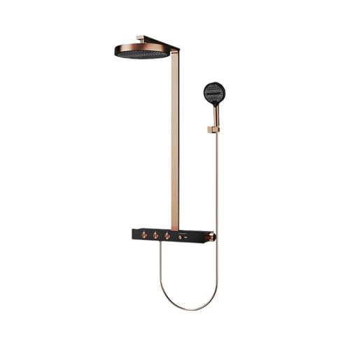 Luxuriöses Thermostat-Duschsystem-Set – Verdeckter Regenduschkopf Aus Messing Und Goldener Wasserhahn For Elegante Badezimmer(RG shower set A) von ILJXPOZB