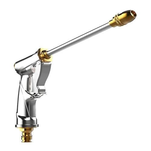 Robuster Gartensprüher Aus Metall Und Messing – Verstellbare Hochdruck-Wasserschlauchdüse For Effiziente Pflanzenbewässerung(Gray long Mouth) von ILJXPOZB