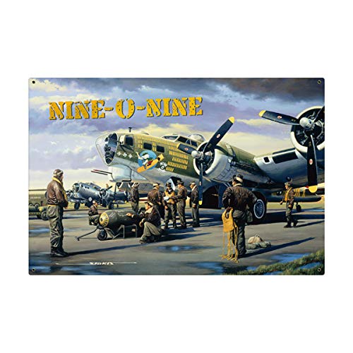 ILKSTI Nine-O-Nine B-17 Bomber WWII Blechschilder Vintage-Dekor für Bars, Diner, Cafés, Kneipen, Garage, Zuhause, Wandkunst, Poster, Metallschilder, 30 x 20 cm von ILKSTI
