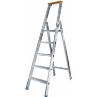 Iller Stufenstehleiter, einseitig begehbar mit 3 Stufen 2,70m AH und Hartholzstufe als Ablage Iller Stufenstehleiter, einseitig begehbar mit 3 Stufen 2,70m AH und Hartholzstufe als Ablage von ILLER LEITER