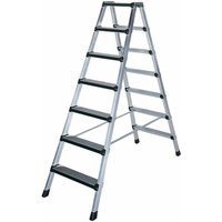 Iller Stufenstehleiter eloxiert 2x10 gepolsterte Stufen von ILLER LEITER