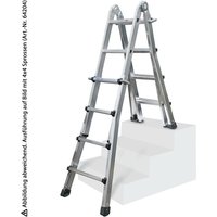 Iller Teleskopleiter, beidseitig begehbar mit 4x3 Sprossen und 3,85m AH Iller Teleskopleiter, beidseitig begehbar mit 4x3 Sprossen und 3,85m AH von ILLER LEITER