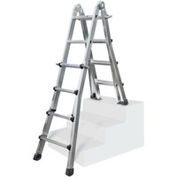 Iller Teleskopleiter, beidseitig begehbar mit 4x4 Sprossen und 4,95m AH Iller Teleskopleiter, beidseitig begehbar mit 4x4 Sprossen und 4,95m AH von ILLER LEITER