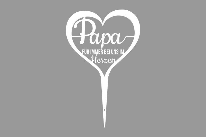 ILLUMINO Deko-Schriftzug Grabstecker Trauerschmuck Grabgesteck Grabschmuck Grabdeko, mit Schriftzug weiß Pulverbeschichtet - Wetterfeste Trauerdeko von ILLUMINO