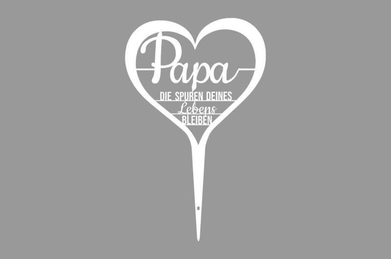 ILLUMINO Deko-Schriftzug Grabstecker Trauerschmuck Grabgesteck Grabschmuck Grabdeko, mit Schriftzug weiß Pulverbeschichtet - Wetterfeste Trauerdeko von ILLUMINO