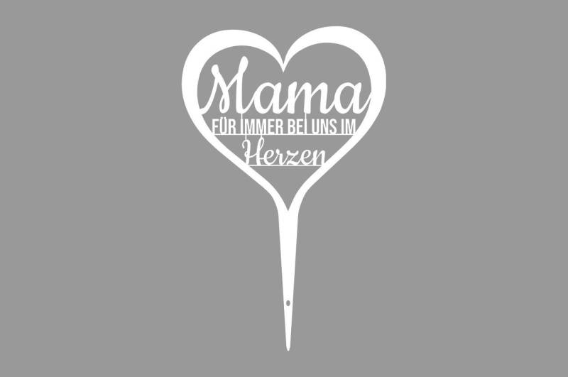 ILLUMINO Dekoobjekt Grabstecker Trauerschmuck Grabgesteck Grabschmuck Grabdeko, mit Schriftzug weiß Pulverbeschichtet - Wetterfeste Trauerdeko von ILLUMINO