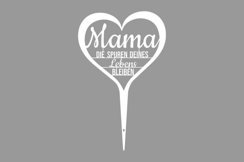 ILLUMINO Deko-Buchstaben Grabstecker Trauerschmuck Friedhof Grabgesteck Grabschmuck Grabdeko, mit Schriftzug weiß Pulverbeschichtet - Wetterfeste Trauerdeko von ILLUMINO