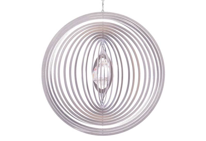 ILLUMINO Windspiel Edelstahl Windspiel Circolo -XL mit klarer 40mm Kristall Garten von ILLUMINO