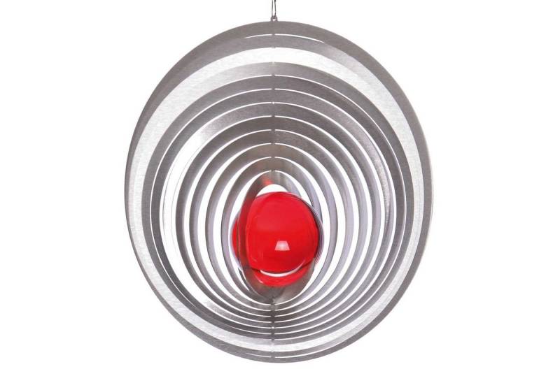 ILLUMINO Windspiel Edelstahl Windspiel Exzentra XL mit crash kobaltblauer 70mm Glaskugel von ILLUMINO