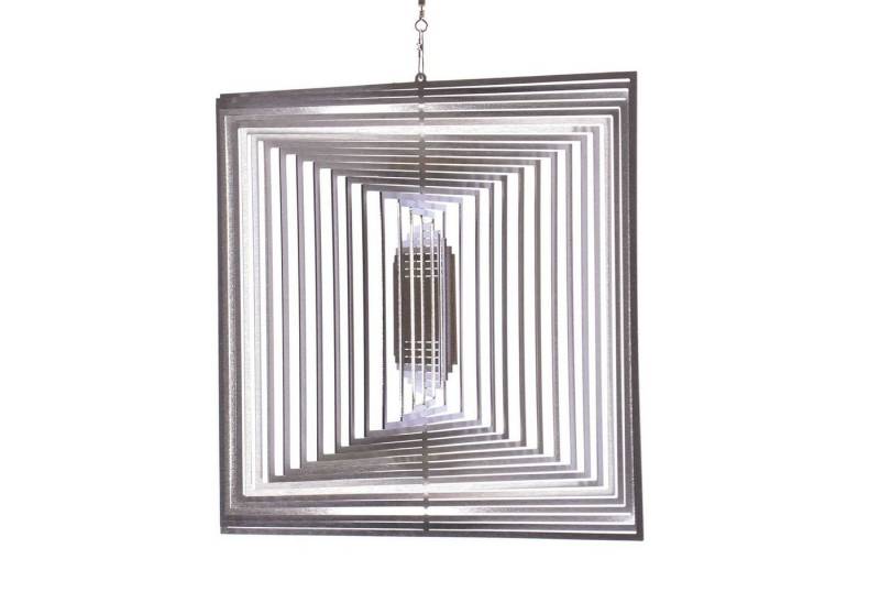 ILLUMINO Windspiel Edelstahl Windspiel Quadrat -XL Metall Windspiel für Garten und Wohnung Gartendeko Wohn und Fenster Deko von ILLUMINO
