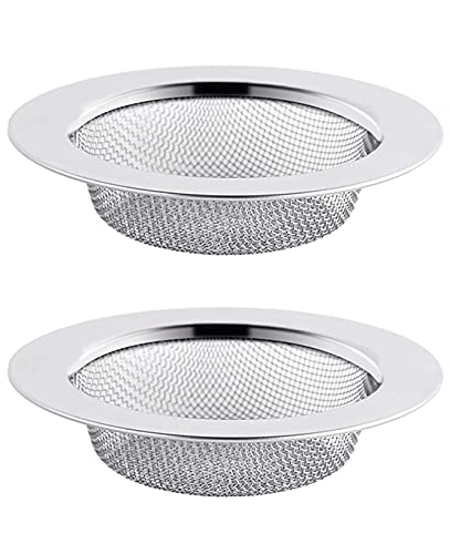 Abflusssieb Edelstahl Rostfrei 2er Set, 11.5CM Haarsieb Dusche, Waschbecken Sieb Abfluss Spüle, Abfluss-Sieb Sink Strainer für Küche von ILLUVA