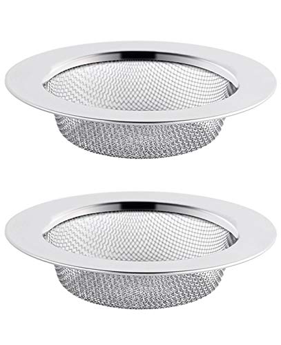 Abflusssieb Edelstahl Rostfrei 2er Set, 7.5CM Haarsieb Dusche, Waschbecken Sieb Abfluss Spüle, Abfluss-Sieb Sink Strainer für Küche von ILLUVA