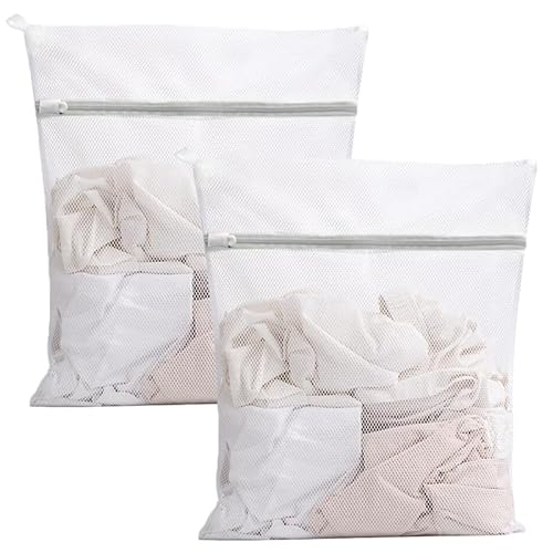 2 Stück Wäschesäcke Wäschenetz für Waschmaschine, Haltbarer Wäschebeutel mit Reißverschluß Mesh Wäschesäcke Wäschetasche Reise (30x40 cm) von ILLUVA