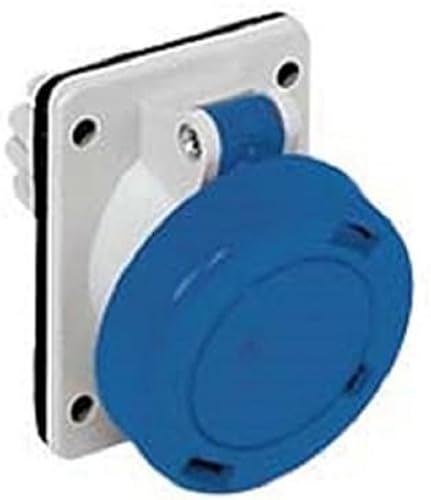 ILME PEW 1663 PI Einbausteckdose Serie PLUSO BULKHEAD MOUNTING HOUSINGS, SOCKETS, 2 POLES + PE, 16 (A.C.), 200 ÷ 250V, 6 blau, INCLINED, IP67 von ILME