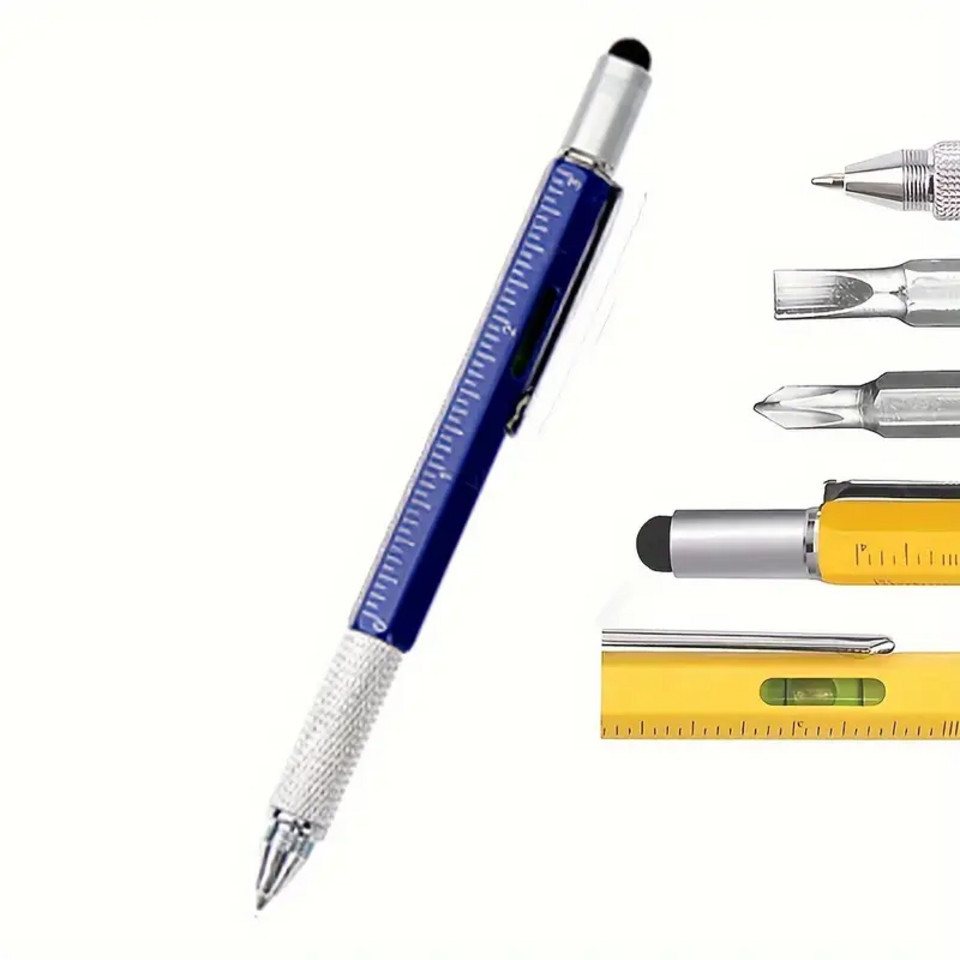 ILOKEN Multitool 6 in 1 Kugelschreiber Werkzeug Schraubendreher Wasserwaage Maßband, Multitool Werkzeug 6 in 1 von ILOKEN