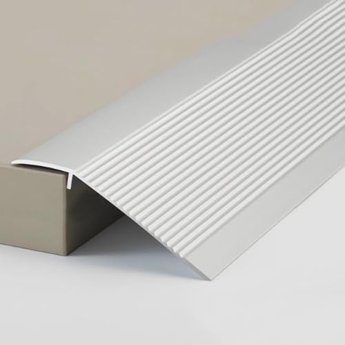 ILOOXI Bodenübergangsstreifen, Aluminium Übergangsprofil Höhenausgleich 10-50mm Übergangsleiste Türschwellen Leiste, Überbrückt Höhenlücken Zwischen 2.5-5.5cm ﻿ ﻿(Silver,95CM- 3.1ft) von ILOOXI