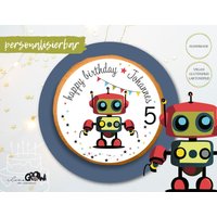 Tortenaufleger Geburtstag Roboter Kind Junge Fondant Zuckerbild Tortenaufleger Geburtstag Roboter Kind Junge Fondant Zuckerbild von ILOVEGROWIde