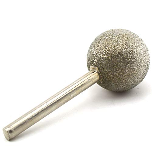 ilovetool 10–50 mm Dia Sphärische Head Diamond Schleifstifte Bit beschichtet montiert Punkte rund Ball Klett Körnung 80 grob Werkzeug für Stein, Head Diameter 28 mm, 1 von ILOVETOOL