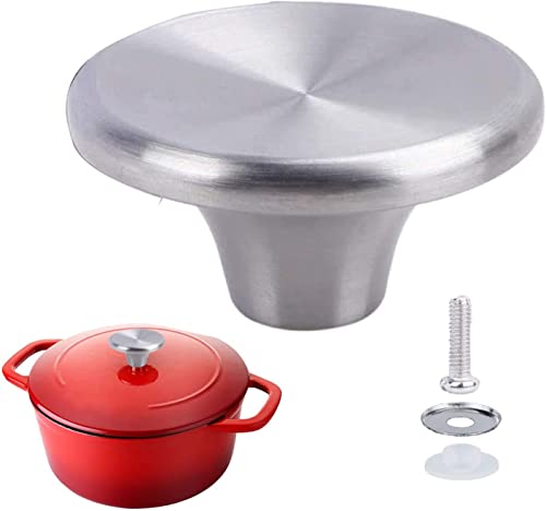 ILOVYO Dutch Oven Knauf aus Edelstahl, Ersatzgriff für Le Creuset, Aldi, Lodge und andere emailliertes Gusseisen, Dutch Oven Topfdeckelknauf, Ersatz (Silber, 1 Set) von ILOVYO